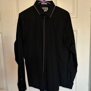 Men's Express 1MX Black Dress Shirt